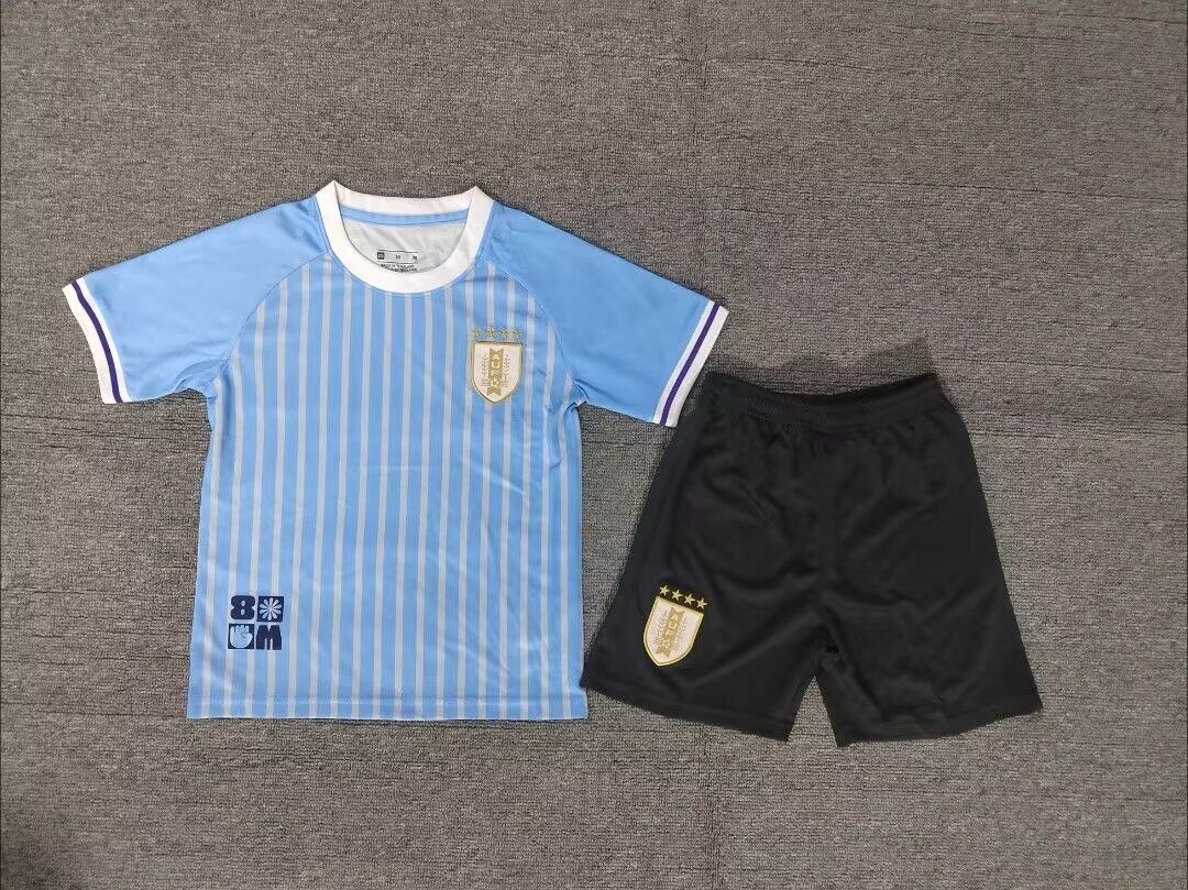 Kids-Uruguay 2024 Home Soccer Jersey